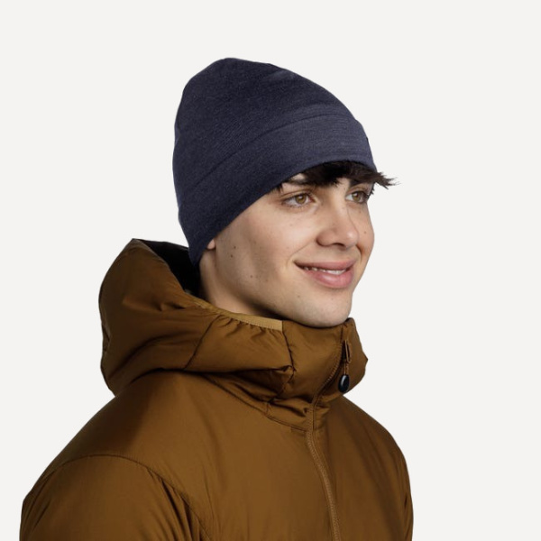 Шапка Buff Merino Heavyweight Hat (Solid Indigo)